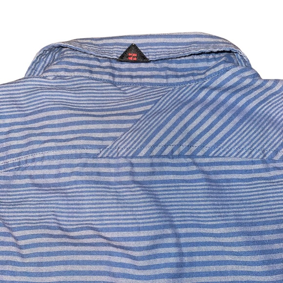 Split Co USA Men’s Button Down Short Sleeve Shirt Size Medium Blue Gray - Picture 6 of 7